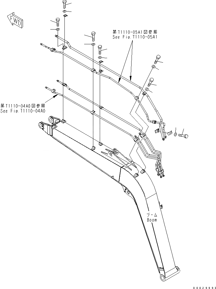 Схема запчастей Komatsu PC78US-6 - СТРЕЛА (БОЛТ) (НАВЕСН. ОБОРУД.) (YELНИЗ.)(№-) РАБОЧЕЕ ОБОРУДОВАНИЕ