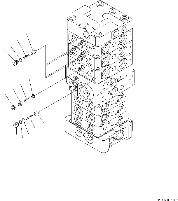 Схема запчастей Komatsu PC78US-6 - ОСНОВН. КЛАПАН (-КЛАПАН) (/) ОСНОВН. КОМПОНЕНТЫ И РЕМКОМПЛЕКТЫ
