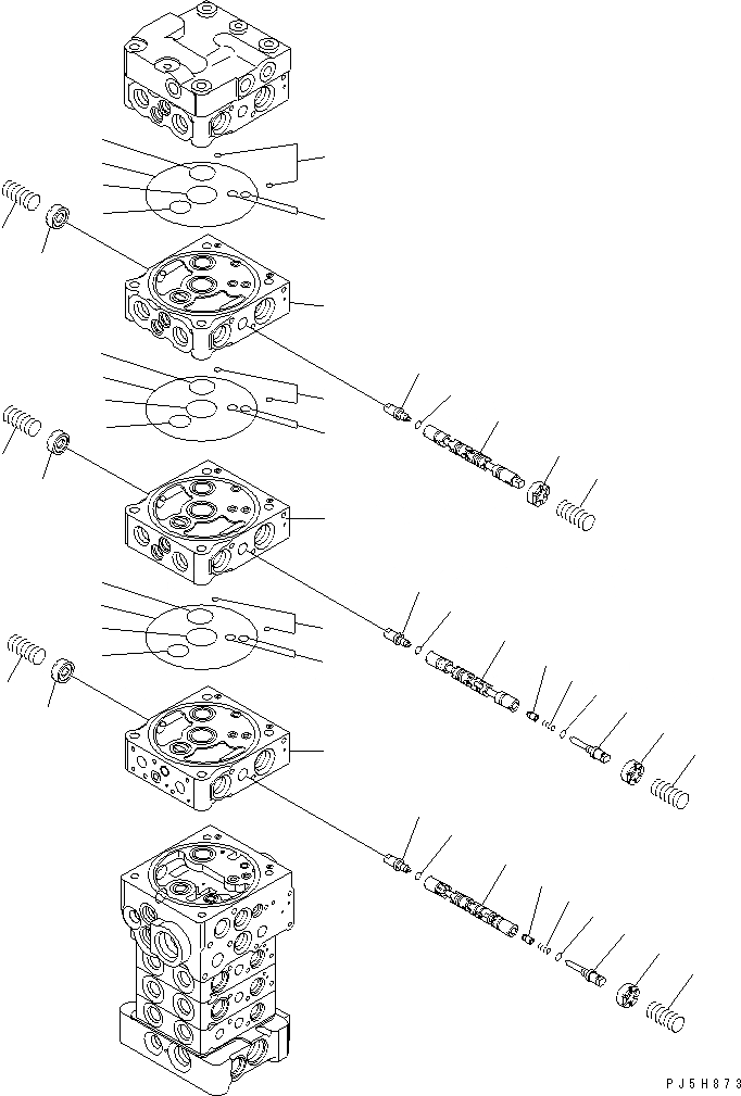 Схема запчастей Komatsu PC78US-6 - ОСНОВН. КЛАПАН (7-КЛАПАН) (/) ОСНОВН. КОМПОНЕНТЫ И РЕМКОМПЛЕКТЫ