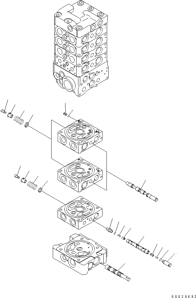 Схема запчастей Komatsu PC78US-6 - ОСНОВН. КЛАПАН (7-КЛАПАН) (/)(№-) ОСНОВН. КОМПОНЕНТЫ И РЕМКОМПЛЕКТЫ