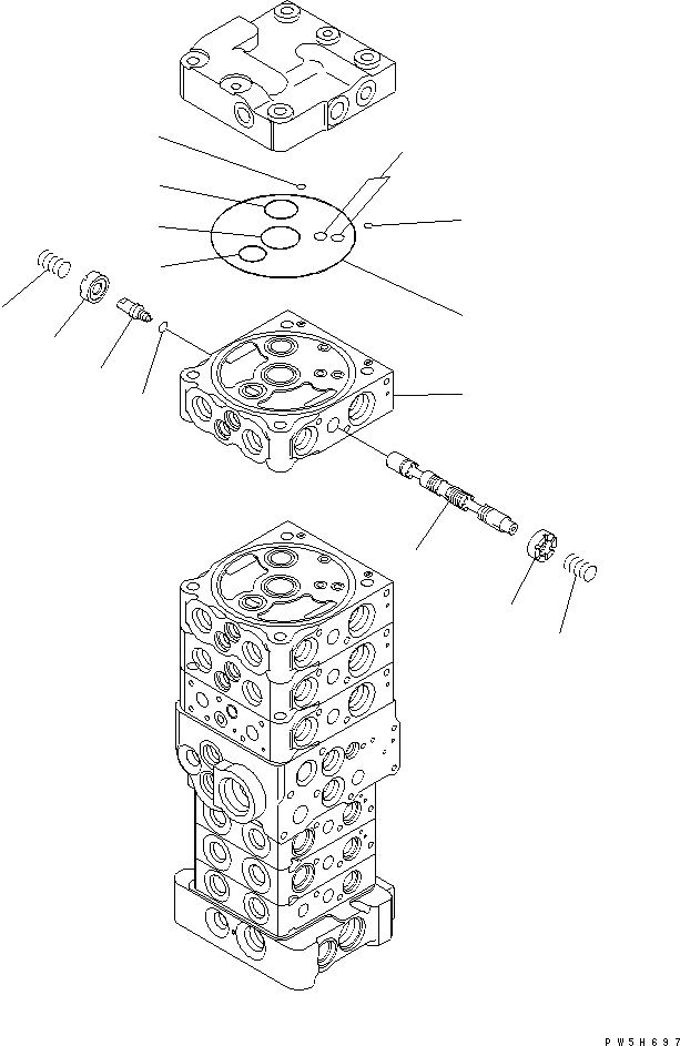Схема запчастей Komatsu PC78US-6 - ОСНОВН. КЛАПАН (7-КЛАПАН) (/) ОСНОВН. КОМПОНЕНТЫ И РЕМКОМПЛЕКТЫ