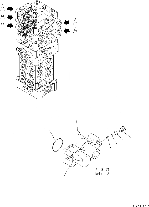 Схема запчастей Komatsu PC78US-6 - ОСНОВН. КЛАПАН (7-КЛАПАН) (/) (ДЛЯ НАВЕСН. ОБОРУД И ОТВАЛ) ОСНОВН. КОМПОНЕНТЫ И РЕМКОМПЛЕКТЫ