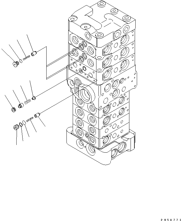Схема запчастей Komatsu PC78US-6 - ОСНОВН. КЛАПАН (7-КЛАПАН) (/) (ДЛЯ НАВЕСН. ОБОРУД И ОТВАЛ) ОСНОВН. КОМПОНЕНТЫ И РЕМКОМПЛЕКТЫ
