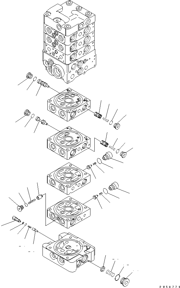 Схема запчастей Komatsu PC78US-6 - ОСНОВН. КЛАПАН (7-КЛАПАН) (/) (ДЛЯ НАВЕСН. ОБОРУД И ОТВАЛ) ОСНОВН. КОМПОНЕНТЫ И РЕМКОМПЛЕКТЫ