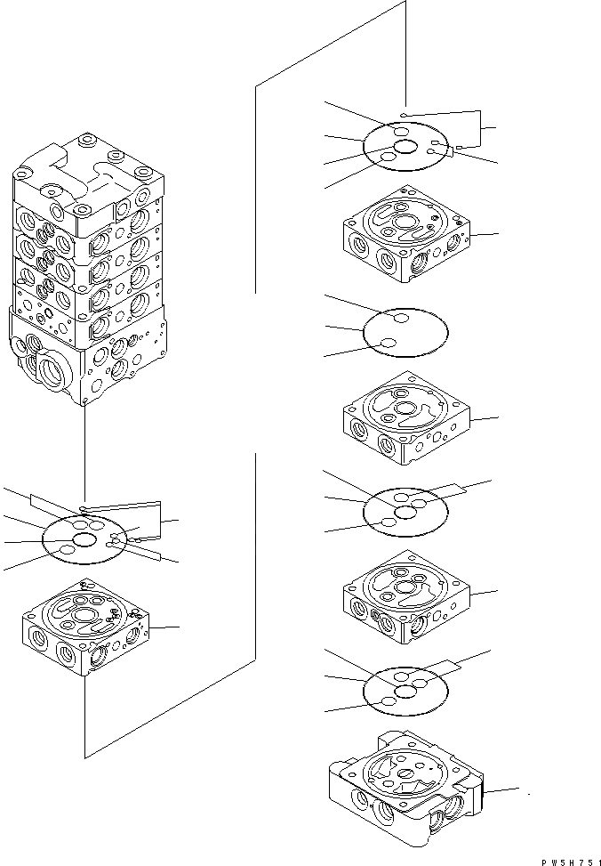 Схема запчастей Komatsu PC78US-6 - ОСНОВН. КЛАПАН (8-КЛАПАН) (9/) (ДЛЯ НАВЕСН. ОБОРУД И ОТВАЛ) ОСНОВН. КОМПОНЕНТЫ И РЕМКОМПЛЕКТЫ