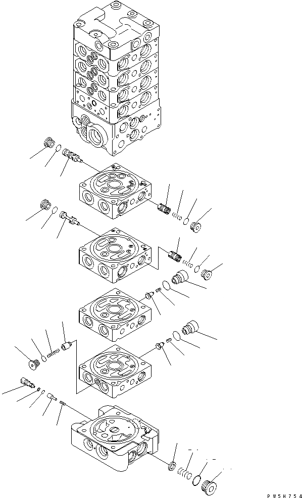 Схема запчастей Komatsu PC78US-6 - ОСНОВН. КЛАПАН (8-КЛАПАН) (/) (ДЛЯ НАВЕСН. ОБОРУД И ОТВАЛ) ОСНОВН. КОМПОНЕНТЫ И РЕМКОМПЛЕКТЫ