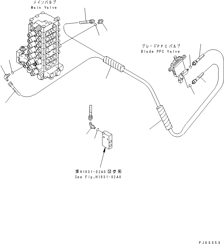 Схема запчастей Komatsu PC78US-5 - P.P.C ОСНОВН. ЛИНИЯ (P.P.C ОСНОВН. ЛИНИЯ) (С ОТВАЛ) ГИДРАВЛИКА