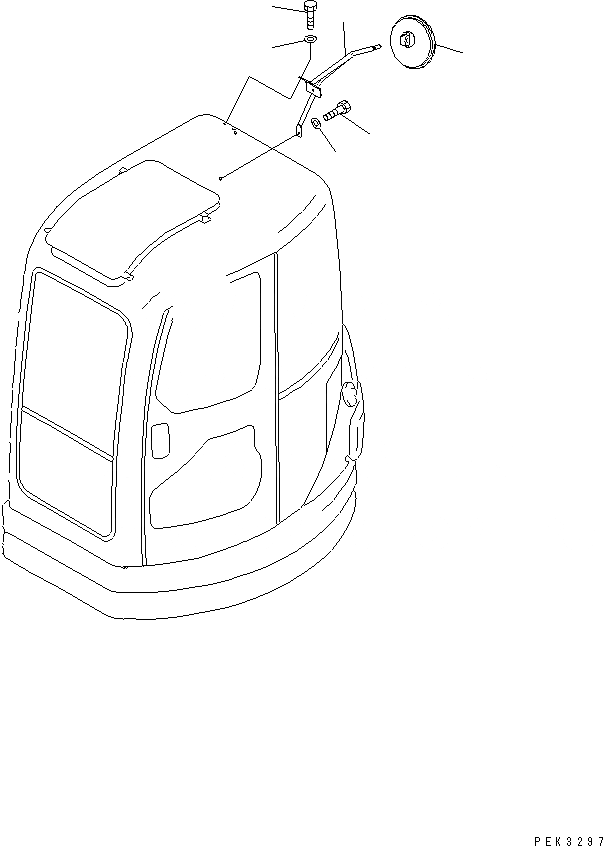 Схема запчастей Komatsu PC78US-5 - ЗАДН. VIEW MIRROR ЧАСТИ КОРПУСА