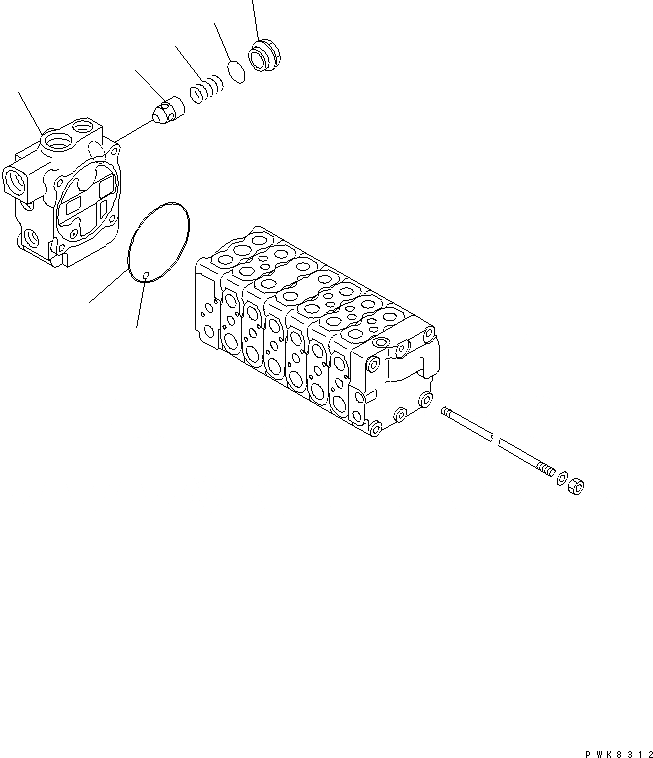 Схема запчастей Komatsu PC78US-5 - ОСНОВН. КЛАПАН (/7) ОСНОВН. КОМПОНЕНТЫ И РЕМКОМПЛЕКТЫ