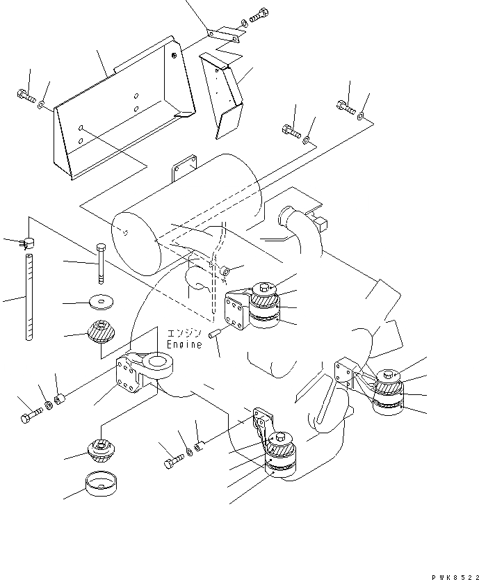 Схема запчастей Komatsu PC78US-5 - КРЕПЛЕНИЕ ДВИГАТЕЛЯ (КОРПУС) КОМПОНЕНТЫ ДВИГАТЕЛЯ