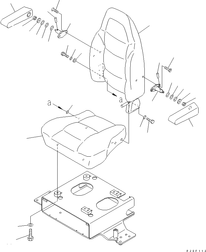 Схема запчастей Komatsu PC78US-5 - СИДЕНЬЕ ОПЕРАТОРА (С ПОДЛОКОТНИКОМ) КАБИНА ОПЕРАТОРА И СИСТЕМА УПРАВЛЕНИЯ