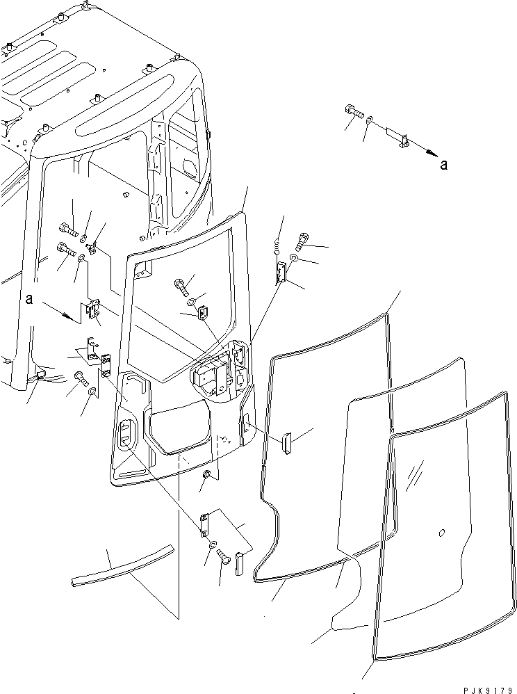 Схема запчастей Komatsu PC78US-5 - КАБИНА (ДВЕРЬ) КАБИНА ОПЕРАТОРА И СИСТЕМА УПРАВЛЕНИЯ