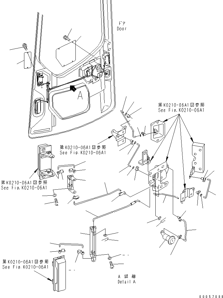 Схема запчастей Komatsu PC78US-5 - КАБИНА (ЗАМОК ДВЕРИ МЕХАНИЗМ¤ С РАМА) КАБИНА ОПЕРАТОРА И СИСТЕМА УПРАВЛЕНИЯ