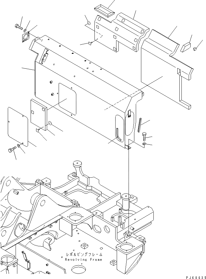 Схема запчастей Komatsu PC78US-5 - КАПОТ (COVER) ЧАСТИ КОРПУСА