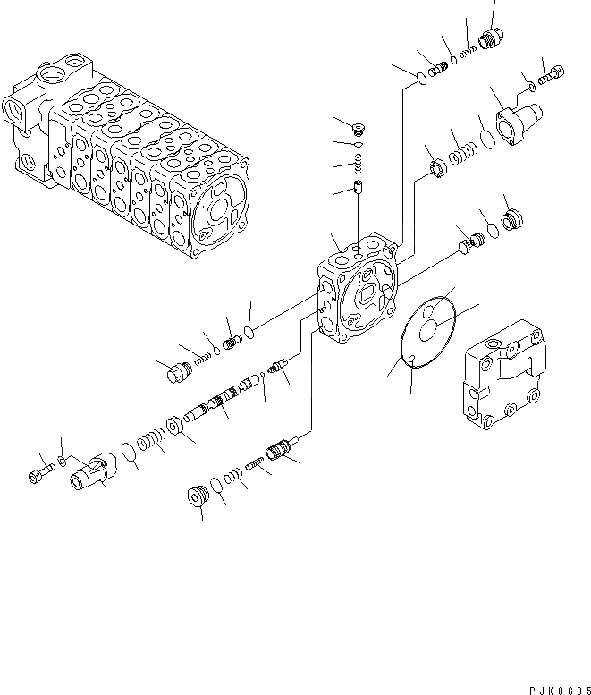 Схема запчастей Komatsu PC78US-5 - ОСНОВН. КЛАПАН (-АКТУАТОР) (8/8) ОСНОВН. КОМПОНЕНТЫ И РЕМКОМПЛЕКТЫ