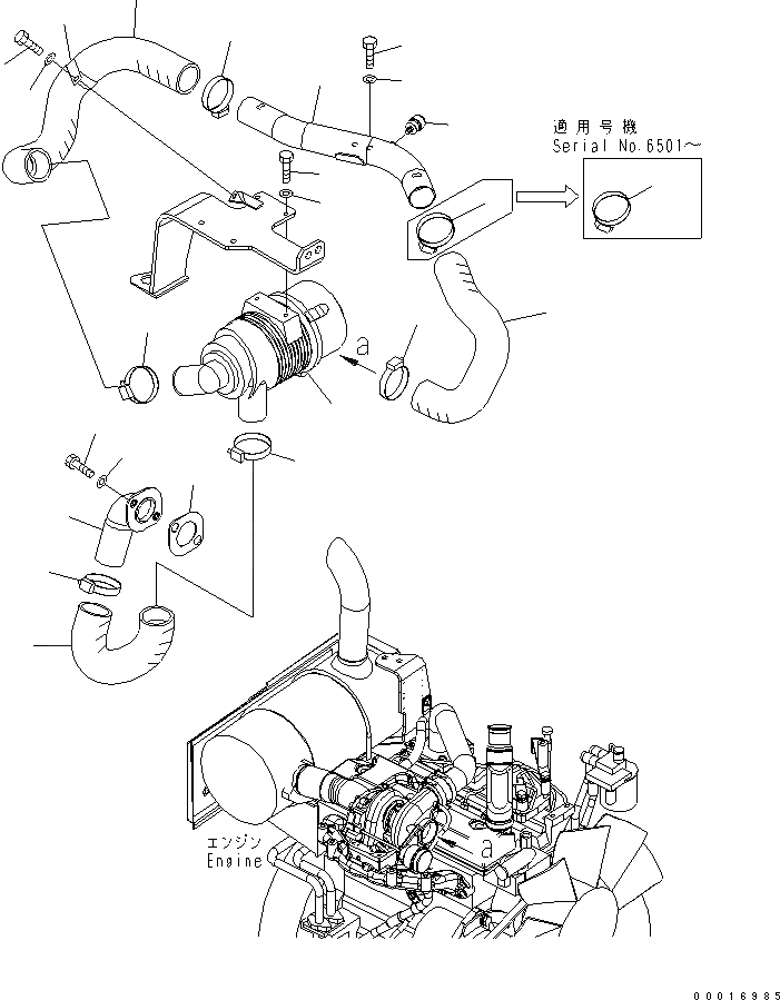 Схема запчастей Komatsu PC78US-6 - ВОЗДУХООЧИСТИТЕЛЬ (ДВОЙН.)(№-) КОМПОНЕНТЫ ДВИГАТЕЛЯ