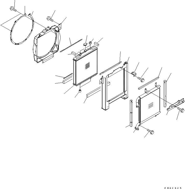 Схема запчастей Komatsu PC78US-6 - ОХЛАЖД-Е (РАДИАТОР И МАСЛООХЛАДИТЕЛЬ)(№-) СИСТЕМА ОХЛАЖДЕНИЯ