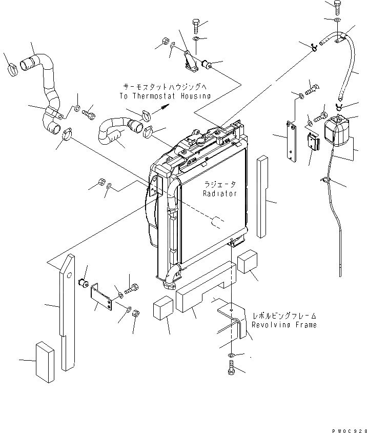 Схема запчастей Komatsu PC78US-6 - ОХЛАЖД-Е (ТРУБЫ И КРЕПЛЕНИЕ)(№-) СИСТЕМА ОХЛАЖДЕНИЯ