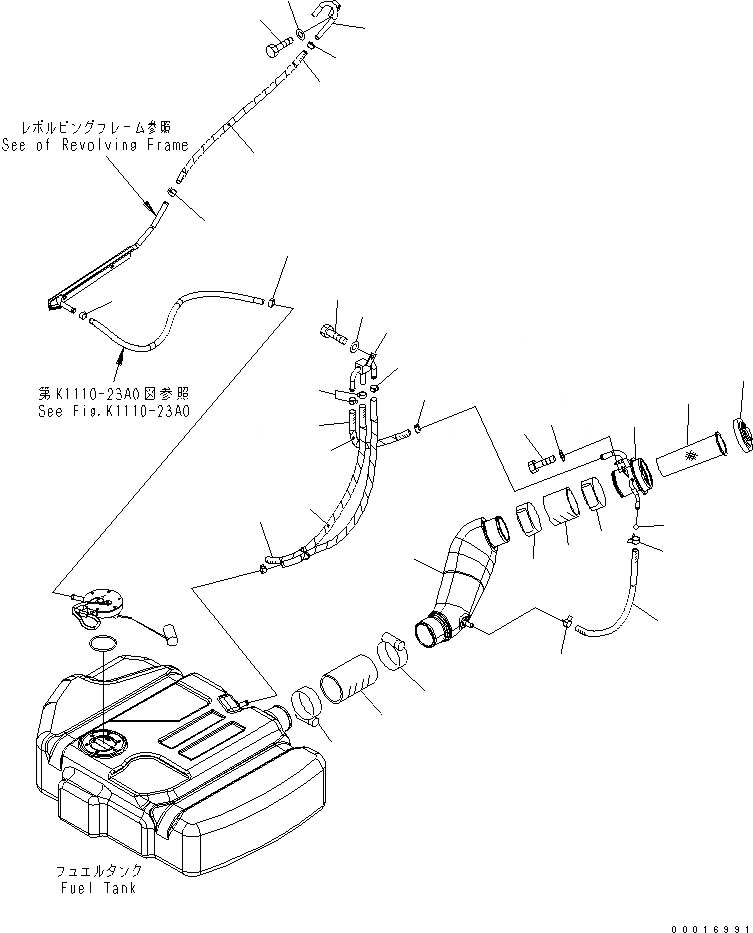 Схема запчастей Komatsu PC78US-6 - ТОПЛИВН. БАК. (ВТОРИЧН. БАК)(№8-) ТОПЛИВН. БАК. AND КОМПОНЕНТЫ