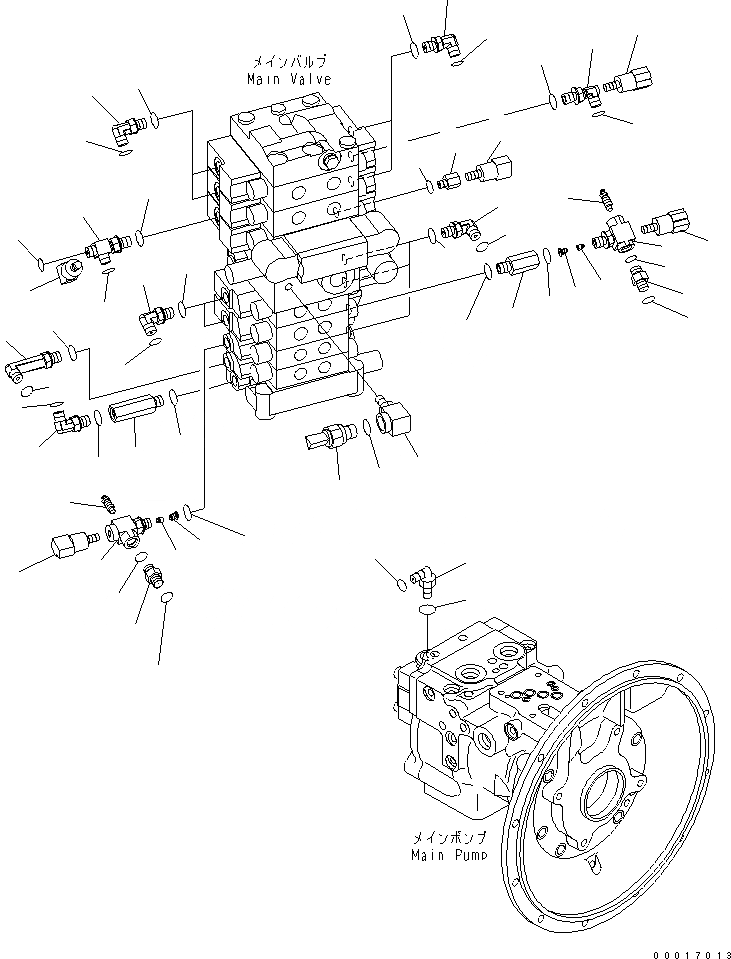 Схема запчастей Komatsu PC78US-6 - P.P.C ОСНОВН. ЛИНИЯ (/) (ОТВАЛ)(№-) ГИДРАВЛИКА