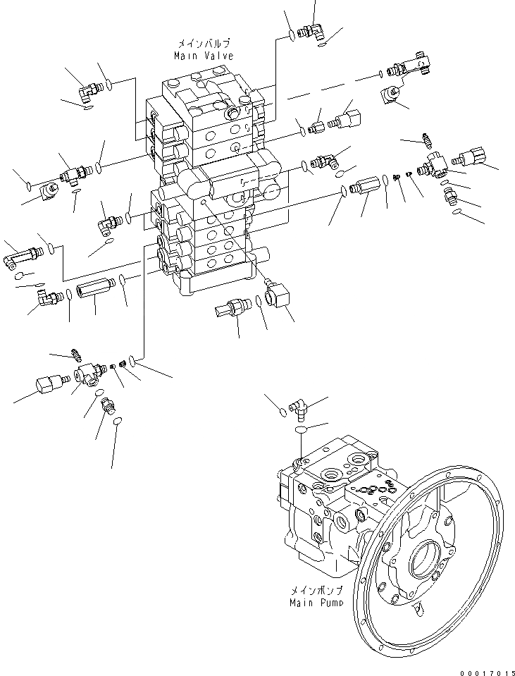 Схема запчастей Komatsu PC78US-6 - P.P.C ОСНОВН. ЛИНИЯ (/) (РУКОЯТЬ CRANE И ОТВАЛ)(№-) ГИДРАВЛИКА