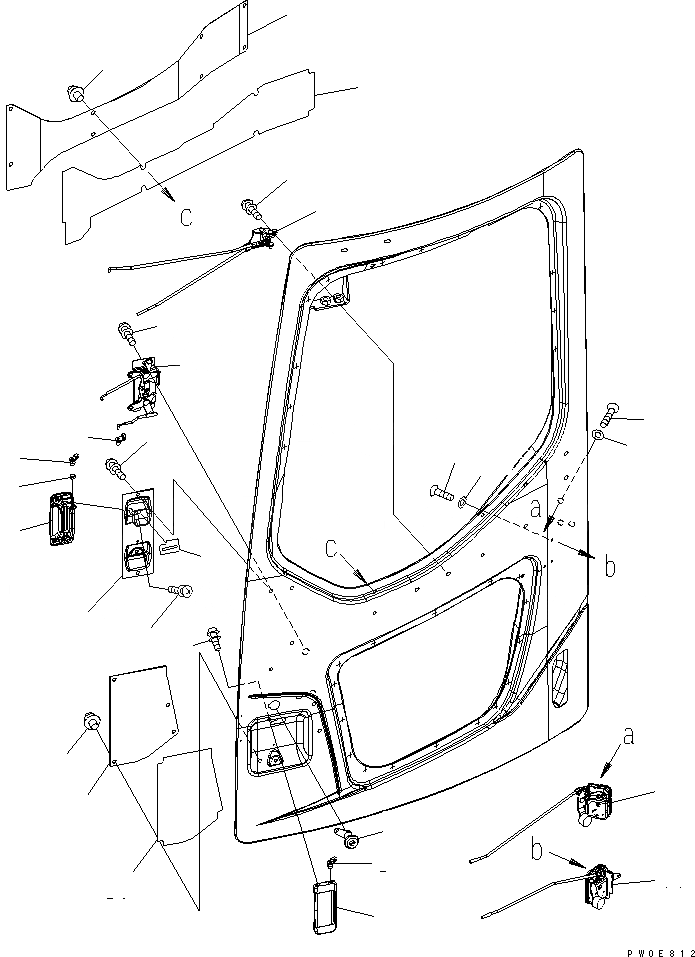 Схема запчастей Komatsu PC78US-6 - КАБИНА (ЗАМОК ДВЕРИ МЕХАНИЗМ) КАБИНА ОПЕРАТОРА И СИСТЕМА УПРАВЛЕНИЯ