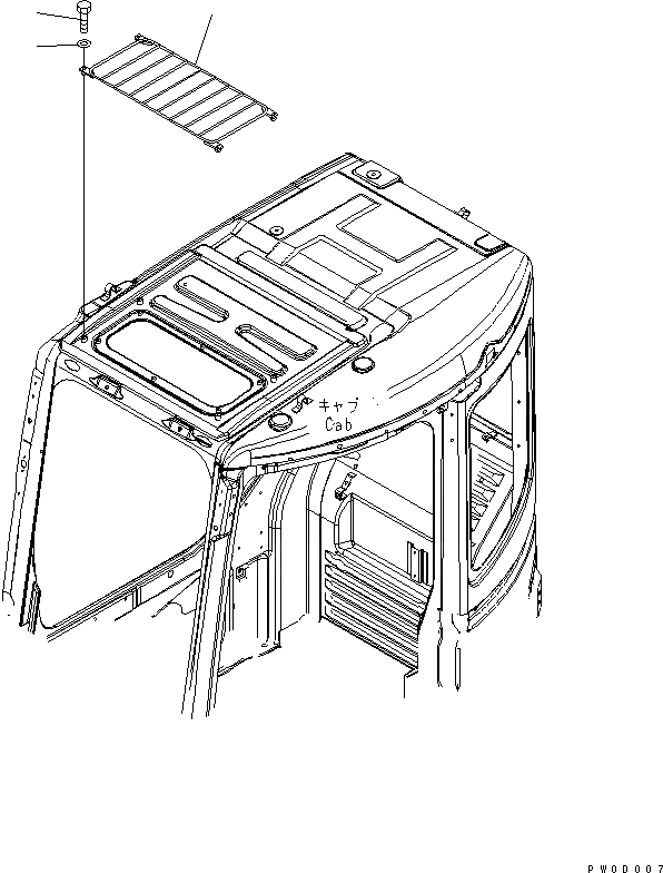 Схема запчастей Komatsu PC78US-6 - ВЕРХНЯЯ ЗАЩИТА КАБИНА ОПЕРАТОРА И СИСТЕМА УПРАВЛЕНИЯ