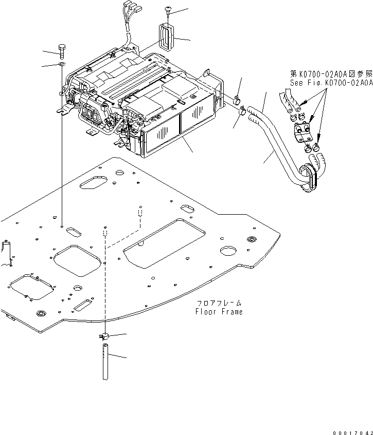 Схема запчастей Komatsu PC78US-6 - ОСНОВН. КОНСТРУКЦИЯ (БЛОК КОНДИЦИОНЕРА И ШЛАНГИ)(№-) КАБИНА ОПЕРАТОРА И СИСТЕМА УПРАВЛЕНИЯ