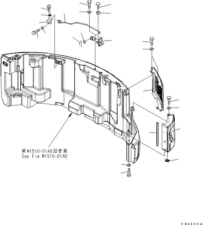 Схема запчастей Komatsu PC78US-6 - КАПОТ (КОРПУС)(YELНИЗ.)(№-) ЧАСТИ КОРПУСА