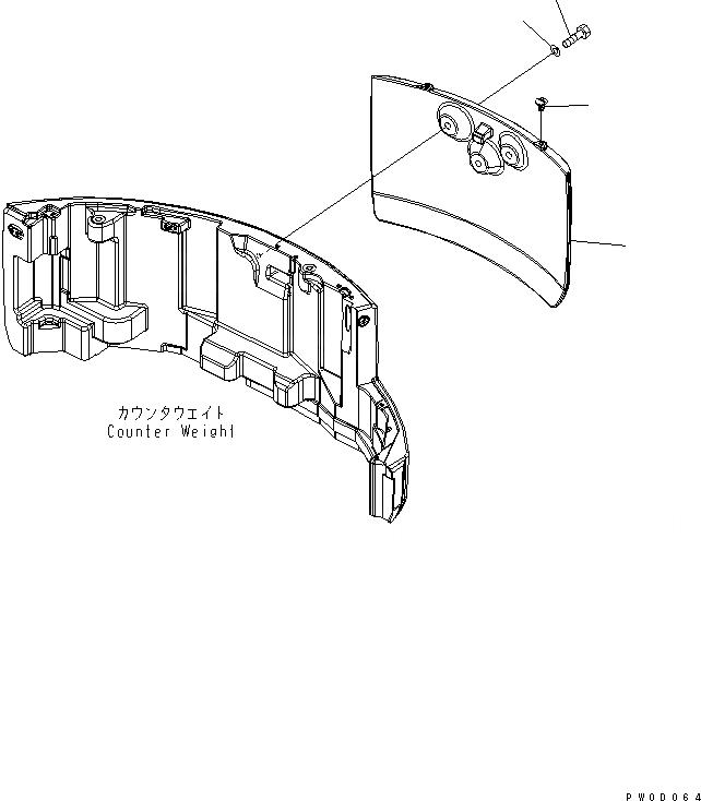 Схема запчастей Komatsu PC78US-6 - ДОПОЛНИТ.ATIONAL ВЕС (BLUE)(№-) ЧАСТИ КОРПУСА