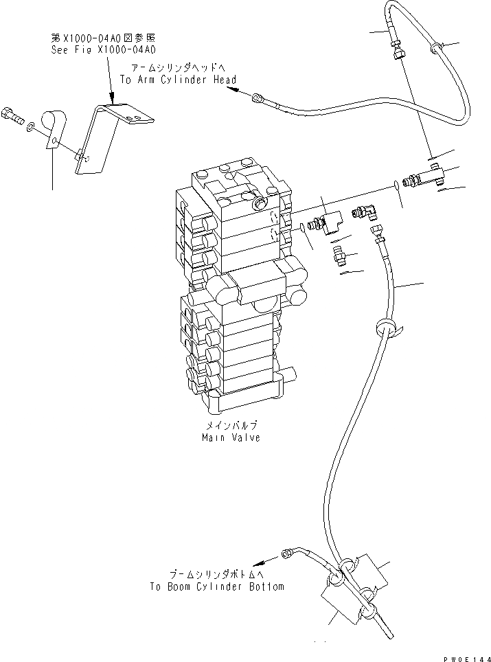 Схема запчастей Komatsu PC78US-6 - РУКОЯТЬ CRANE (ОСНОВН. ЛИНИЯ PPC) (BLUE)(№-) СПЕЦ. ОПЦИИ