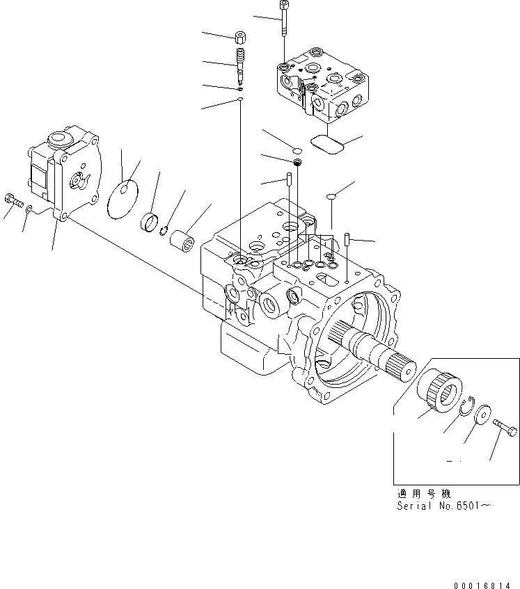 Схема запчастей Komatsu PC78US-6 - ОСНОВН. НАСОС (/)(№-) ОСНОВН. КОМПОНЕНТЫ И РЕМКОМПЛЕКТЫ