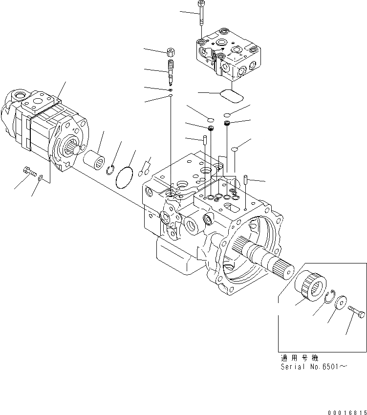 Схема запчастей Komatsu PC78US-6 - ОСНОВН. НАСОС (/) (ДЛЯ ОТВАЛ)(№-) ОСНОВН. КОМПОНЕНТЫ И РЕМКОМПЛЕКТЫ