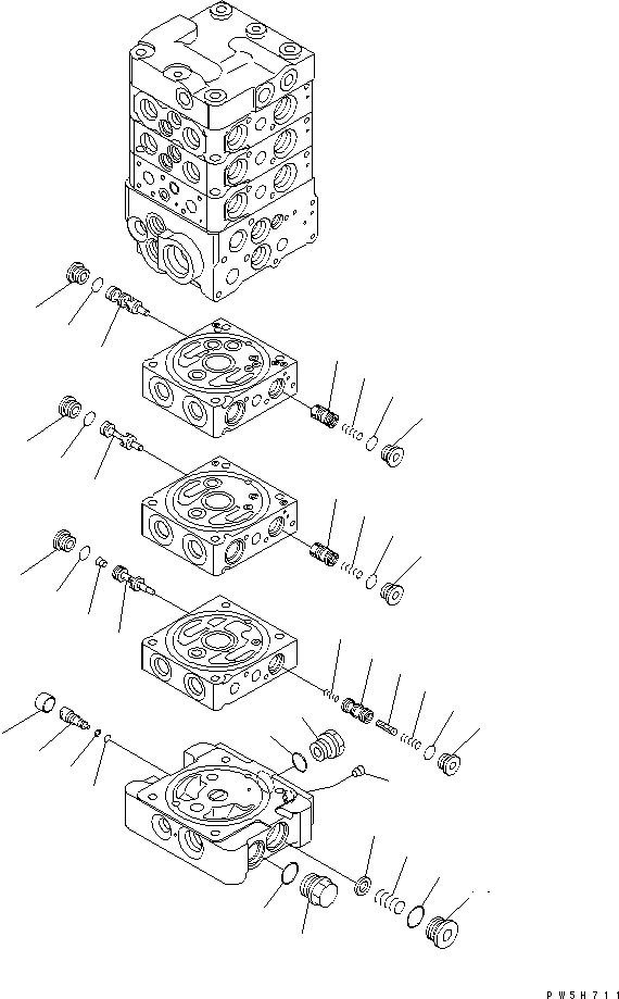 Схема запчастей Komatsu PC78US-6 - ОСНОВН. КЛАПАН (-КЛАПАН) (/) ОСНОВН. КОМПОНЕНТЫ И РЕМКОМПЛЕКТЫ
