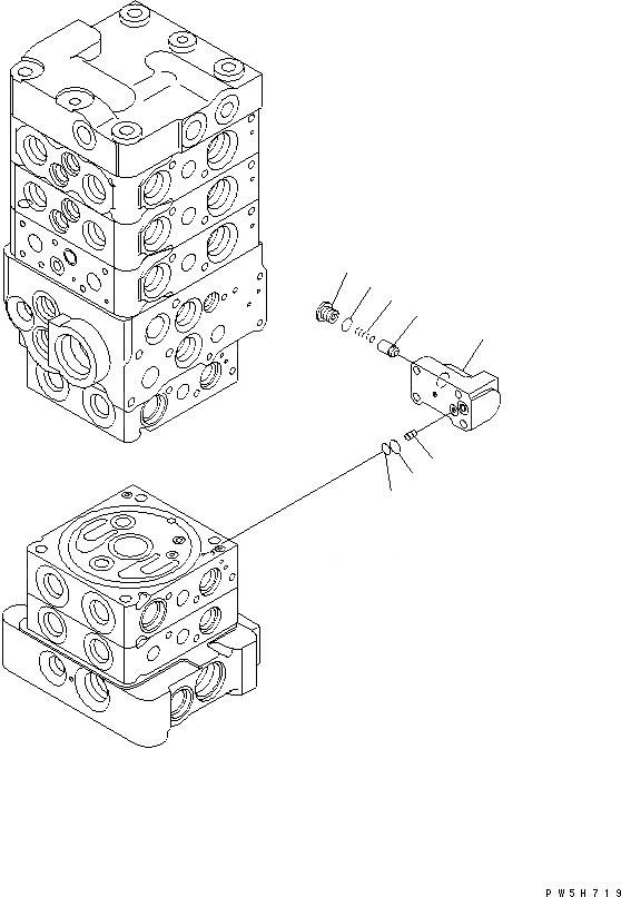Схема запчастей Komatsu PC78US-6 - ОСНОВН. КЛАПАН (-КЛАПАН) (/) ОСНОВН. КОМПОНЕНТЫ И РЕМКОМПЛЕКТЫ