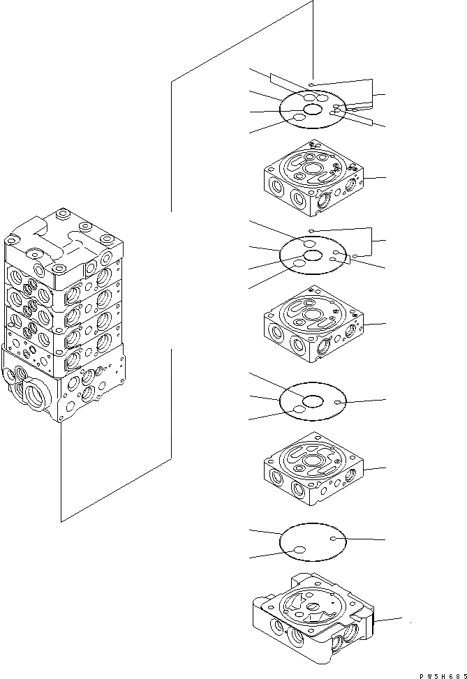 Схема запчастей Komatsu PC78US-6 - ОСНОВН. КЛАПАН (7-КЛАПАН) (9/) ОСНОВН. КОМПОНЕНТЫ И РЕМКОМПЛЕКТЫ