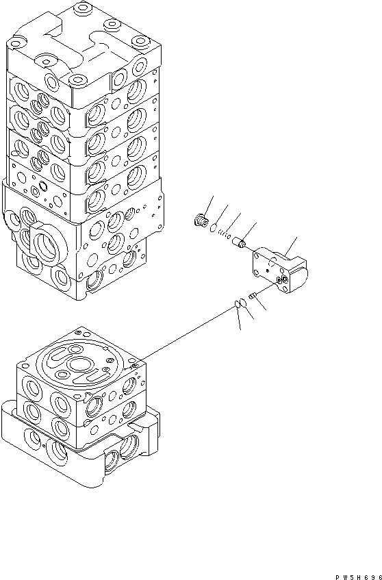 Схема запчастей Komatsu PC78US-6 - ОСНОВН. КЛАПАН (7-КЛАПАН) (/) ОСНОВН. КОМПОНЕНТЫ И РЕМКОМПЛЕКТЫ
