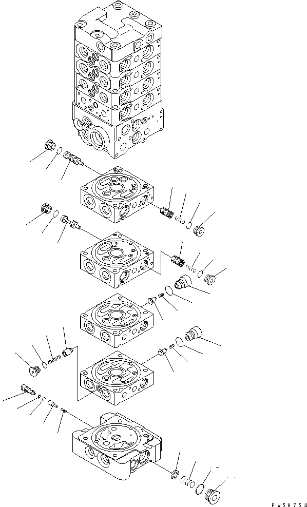 Схема запчастей Komatsu PC78US-6 - ОСНОВН. КЛАПАН (8-КЛАПАН) (/) (ДЛЯ НАВЕСН. ОБОРУД И ОТВАЛ) ОСНОВН. КОМПОНЕНТЫ И РЕМКОМПЛЕКТЫ