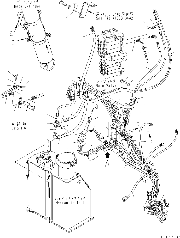 Схема запчастей Komatsu PC78US-6 - ВОЗВРАТН. ЛИНИЯ (СТРЕЛА HOLD) (ДЛЯ ЕС) (ЗАКРЫВАЮЩИЙ КЛАПАНДЛЯ СТРЕЛЫ¤ РУКОЯТЬ)(№-) ГИДРАВЛИКА