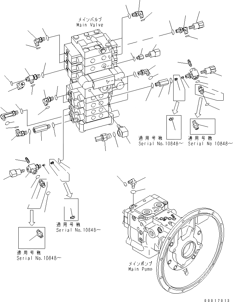 Схема запчастей Komatsu PC78US-6 - P.P.C ОСНОВН. ЛИНИЯ (/) (ОТВАЛ)(№-) ГИДРАВЛИКА