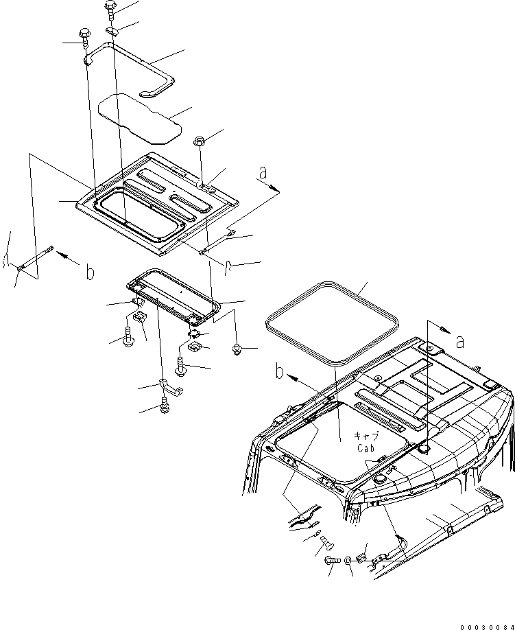Схема запчастей Komatsu PC78US-6 - КАБИНА (ОКНО В КРЫШЕ)(№-) КАБИНА ОПЕРАТОРА И СИСТЕМА УПРАВЛЕНИЯ