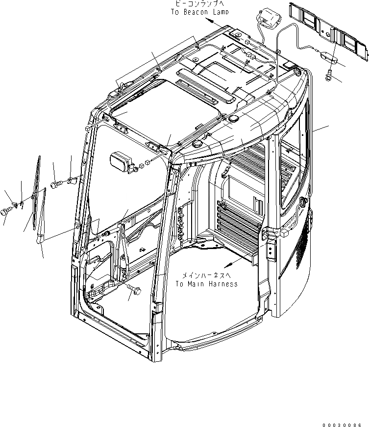 Схема запчастей Komatsu PC78US-6 - КАБИНА (ДВОРНИКИ И ОСВЕЩЕНИЕ) (NORWAY СПЕЦ-Я.)(№89-) КАБИНА ОПЕРАТОРА И СИСТЕМА УПРАВЛЕНИЯ