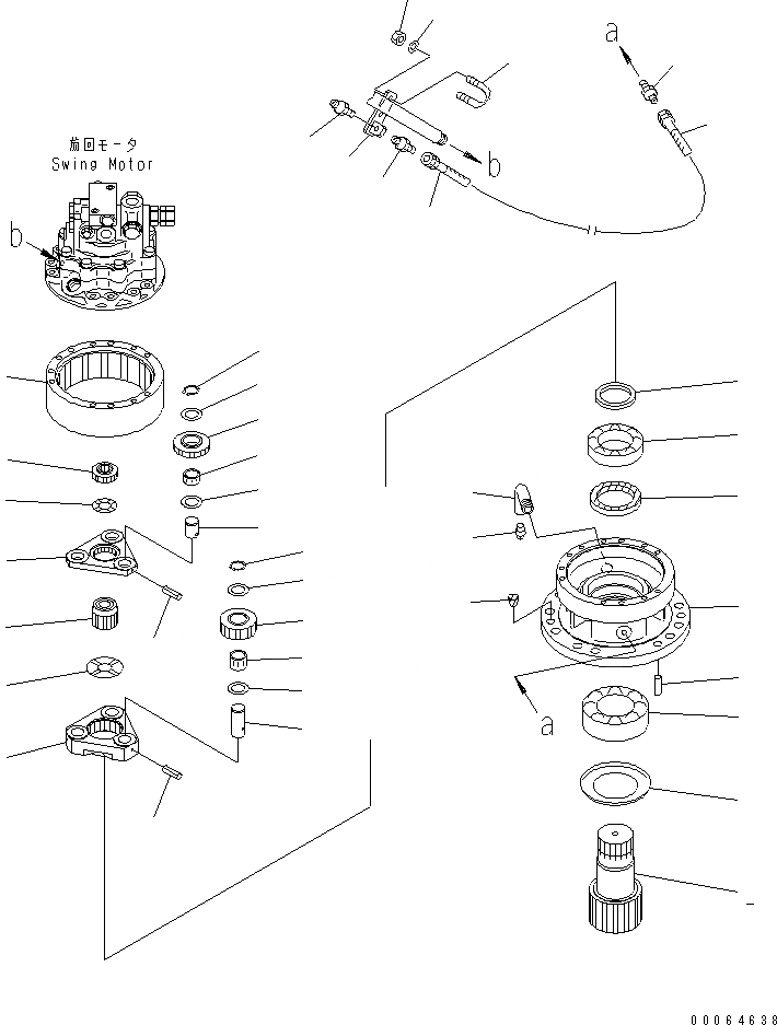 Схема запчастей Komatsu PC78US-6 - МЕХАНИЗМ ПОВОРОТА (MACHINERY)(№9-) ПОВОРОТН. КРУГ И КОМПОНЕНТЫ