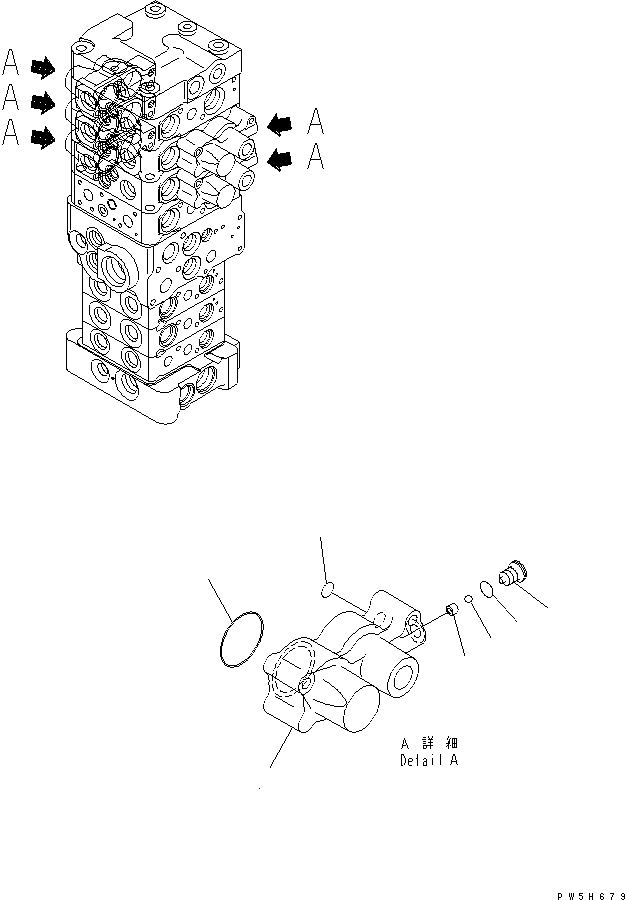 Схема запчастей Komatsu PC78US-6 - ОСНОВН. КЛАПАН (7-КЛАПАН) (/) ОСНОВН. КОМПОНЕНТЫ И РЕМКОМПЛЕКТЫ