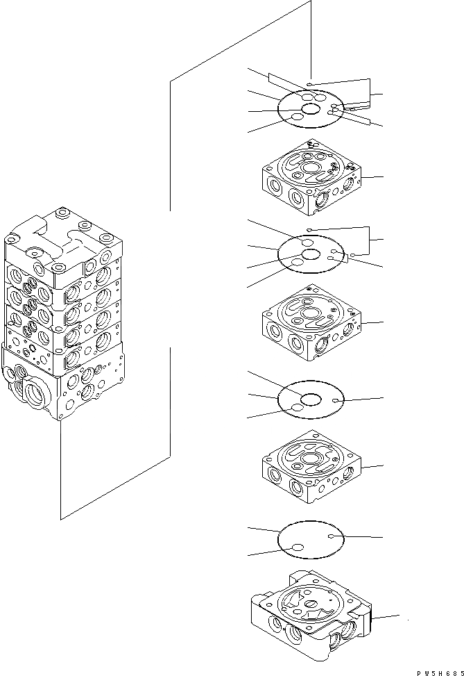 Схема запчастей Komatsu PC78US-6 - ОСНОВН. КЛАПАН (7-КЛАПАН) (9/) ОСНОВН. КОМПОНЕНТЫ И РЕМКОМПЛЕКТЫ