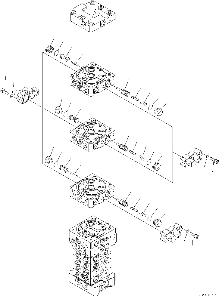 Схема запчастей Komatsu PC78US-6 - ОСНОВН. КЛАПАН (7-КЛАПАН) (/) (ДЛЯ НАВЕСН. ОБОРУД И ОТВАЛ) ОСНОВН. КОМПОНЕНТЫ И РЕМКОМПЛЕКТЫ