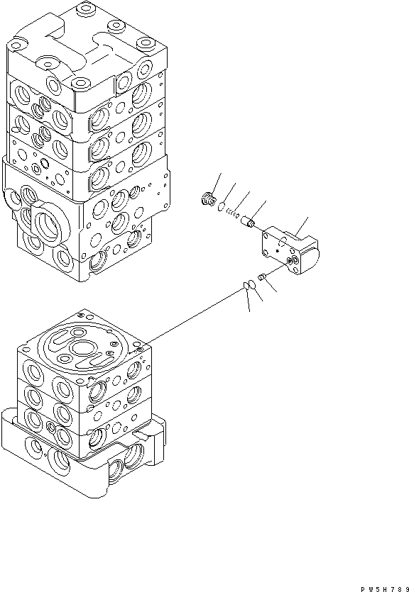 Схема запчастей Komatsu PC78US-6 - ОСНОВН. КЛАПАН (7-КЛАПАН) (/) (ДЛЯ НАВЕСН. ОБОРУД И ОТВАЛ) ОСНОВН. КОМПОНЕНТЫ И РЕМКОМПЛЕКТЫ