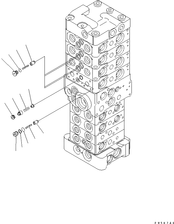 Схема запчастей Komatsu PC78US-6 - ОСНОВН. КЛАПАН (8-КЛАПАН) (/) (ДЛЯ НАВЕСН. ОБОРУД И ОТВАЛ) ОСНОВН. КОМПОНЕНТЫ И РЕМКОМПЛЕКТЫ