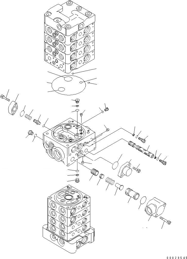 Схема запчастей Komatsu PC78US-6 - ОСНОВН. КЛАПАН (8-КЛАПАН) (8/) (С СЕРВИСНЫМ КЛАПАНОМ И НАВЕСН. ОБОРУД) (ОТВАЛ)(№-) ОСНОВН. КОМПОНЕНТЫ И РЕМКОМПЛЕКТЫ