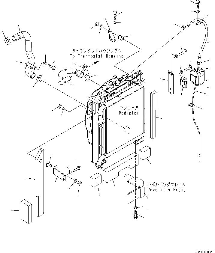 Схема запчастей Komatsu PC78US-6 - ОХЛАЖД-Е (ТРУБЫ И КРЕПЛЕНИЕ)(№-) СИСТЕМА ОХЛАЖДЕНИЯ